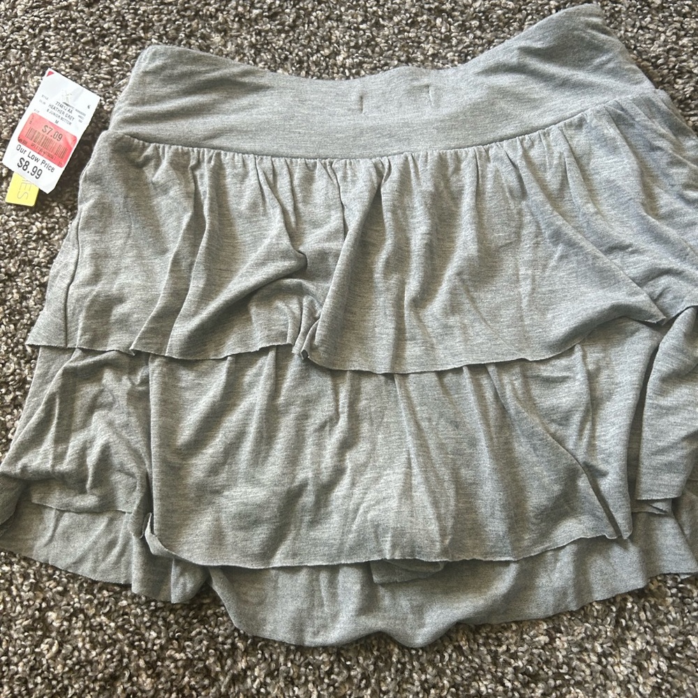Gray Ruffled Women's Skirt